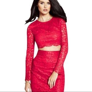 NWT Marciano lace crop top long sleeve